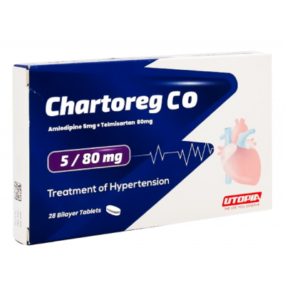 CHARTOREG CO 5 / 80 MG ( AMLODIPINE / TELMISARTAN ) 28 BILAYER TABLETS